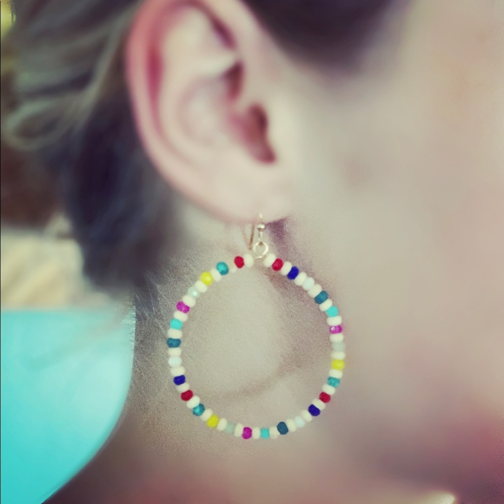 Beaded Hoop Earrings